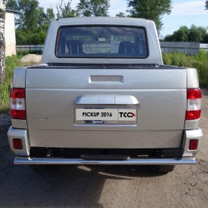 Защита задняя центральная 120х60 мм с накладкой на UAZ PickUp 2015