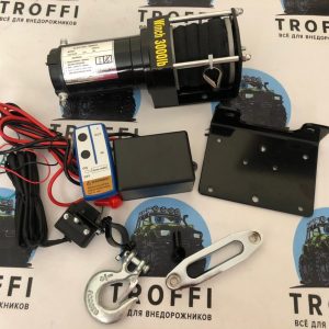 Лебедка электрическая 12V Electric Winch 3000lbs / 1361 кг с кевларовым тросом