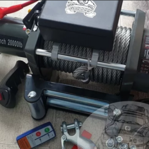 Лебедка электрическая 12V Electric Winch 20000 lbs / 9090 кг (блок управления влагозащищен IP66) стальной трос